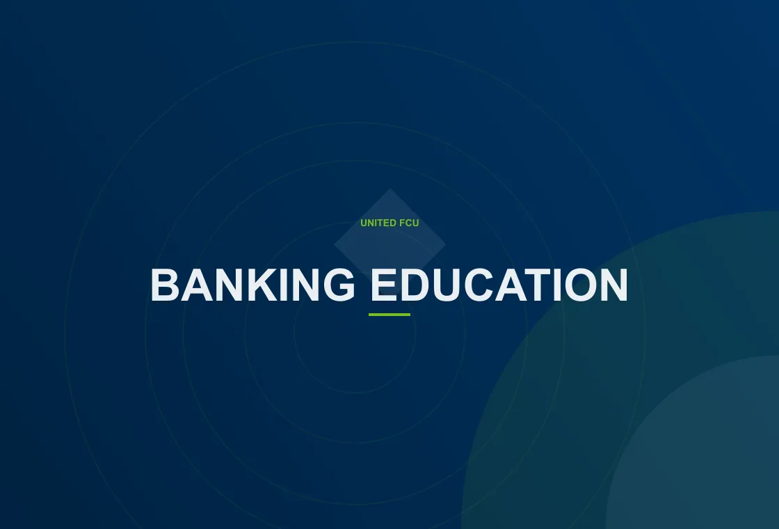 United FCU member exploring banking terms and education through secure online banking