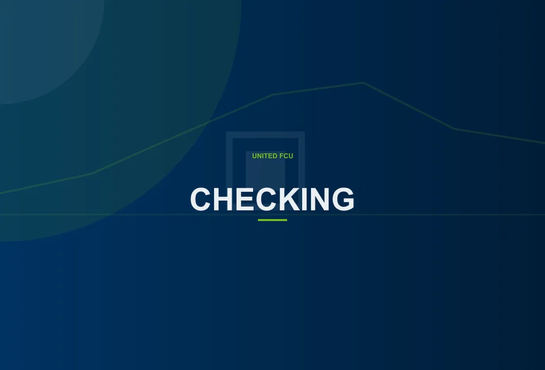 United FCU member reviewing checking balances and cleared items on a laptop