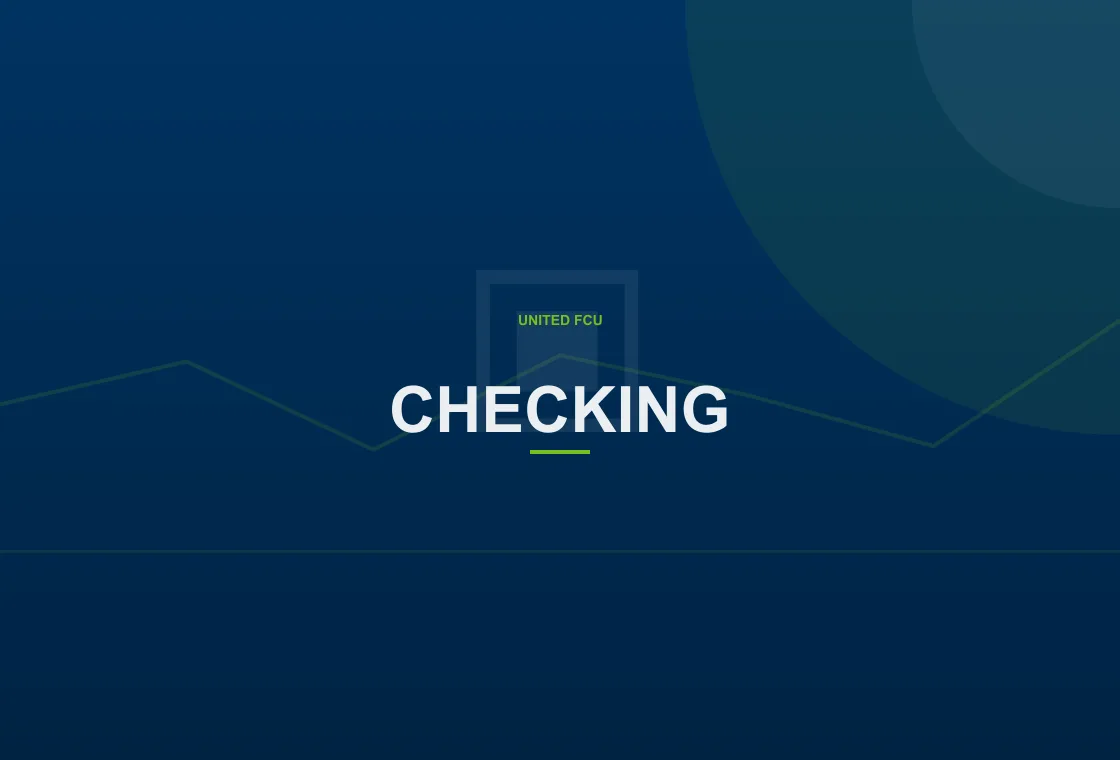 United FCU member reviewing checking balances and cleared items on a laptop
