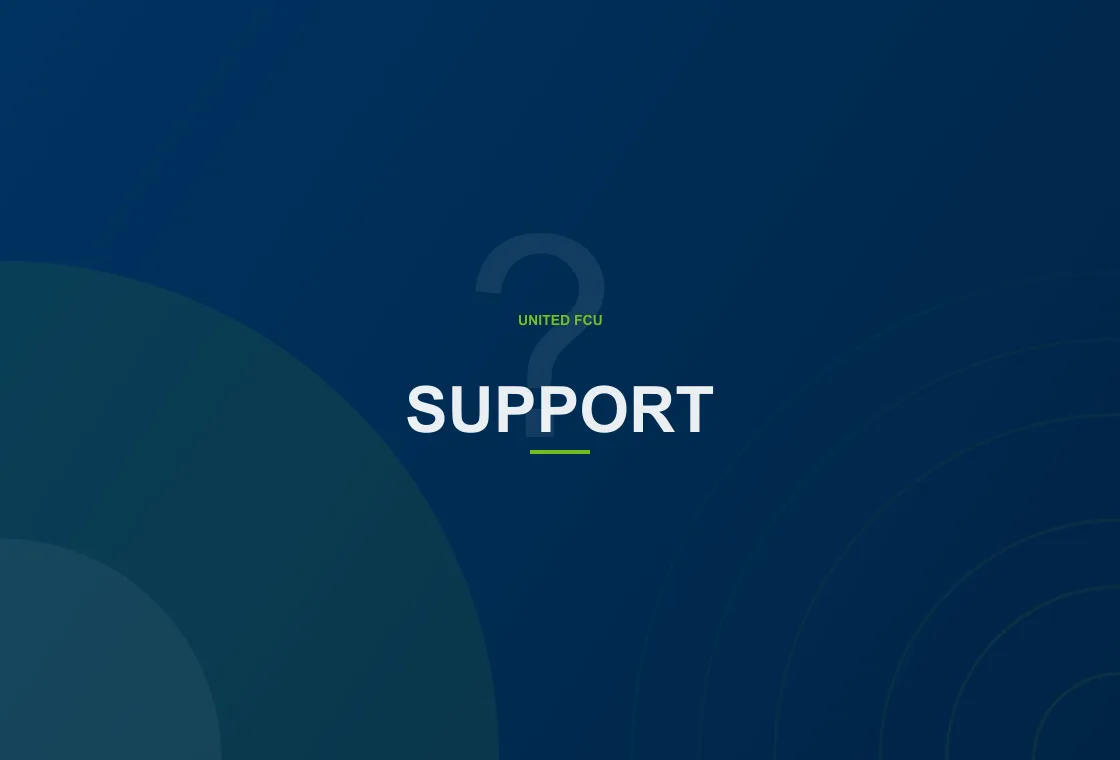 United FCU member exploring help center topics through secure online banking