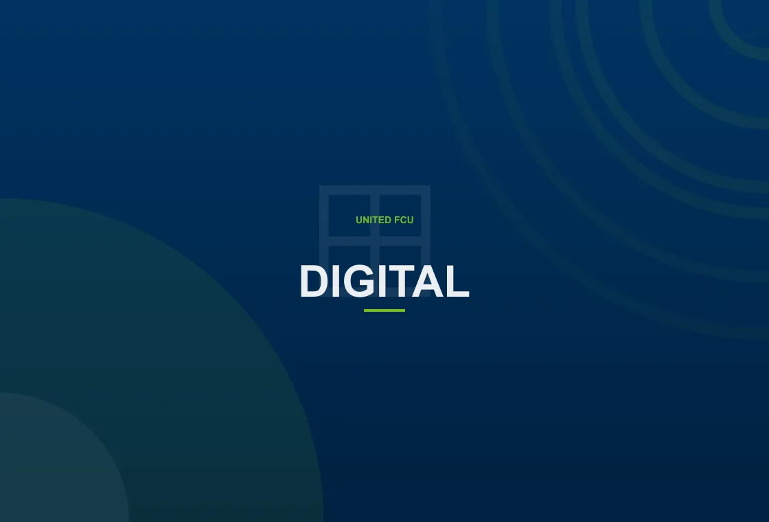 United FCU customer using a smartphone for secure digital banking access