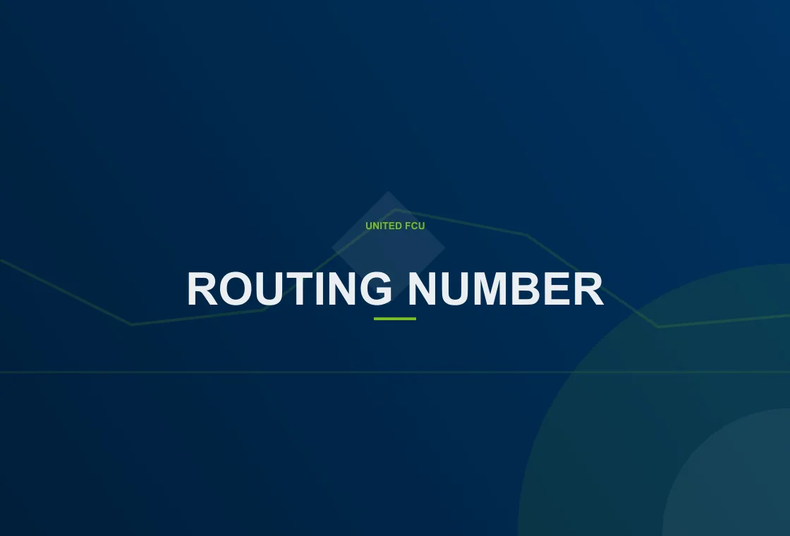 United FCU customer reviewing routing transit number details on a digital banking screen